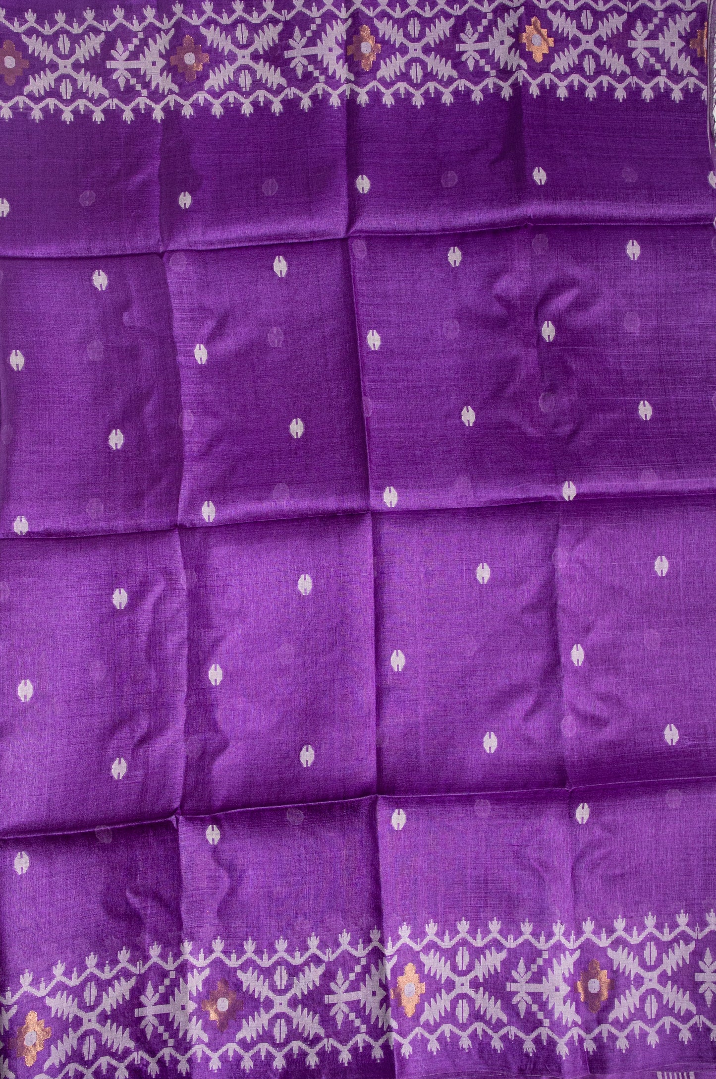 Purple Trellis Bengal Tussar Jamdani Saree -AUV-900121
