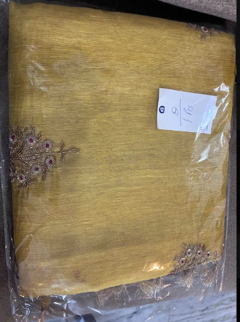 Yellow Bhagalpuri Silk Saree