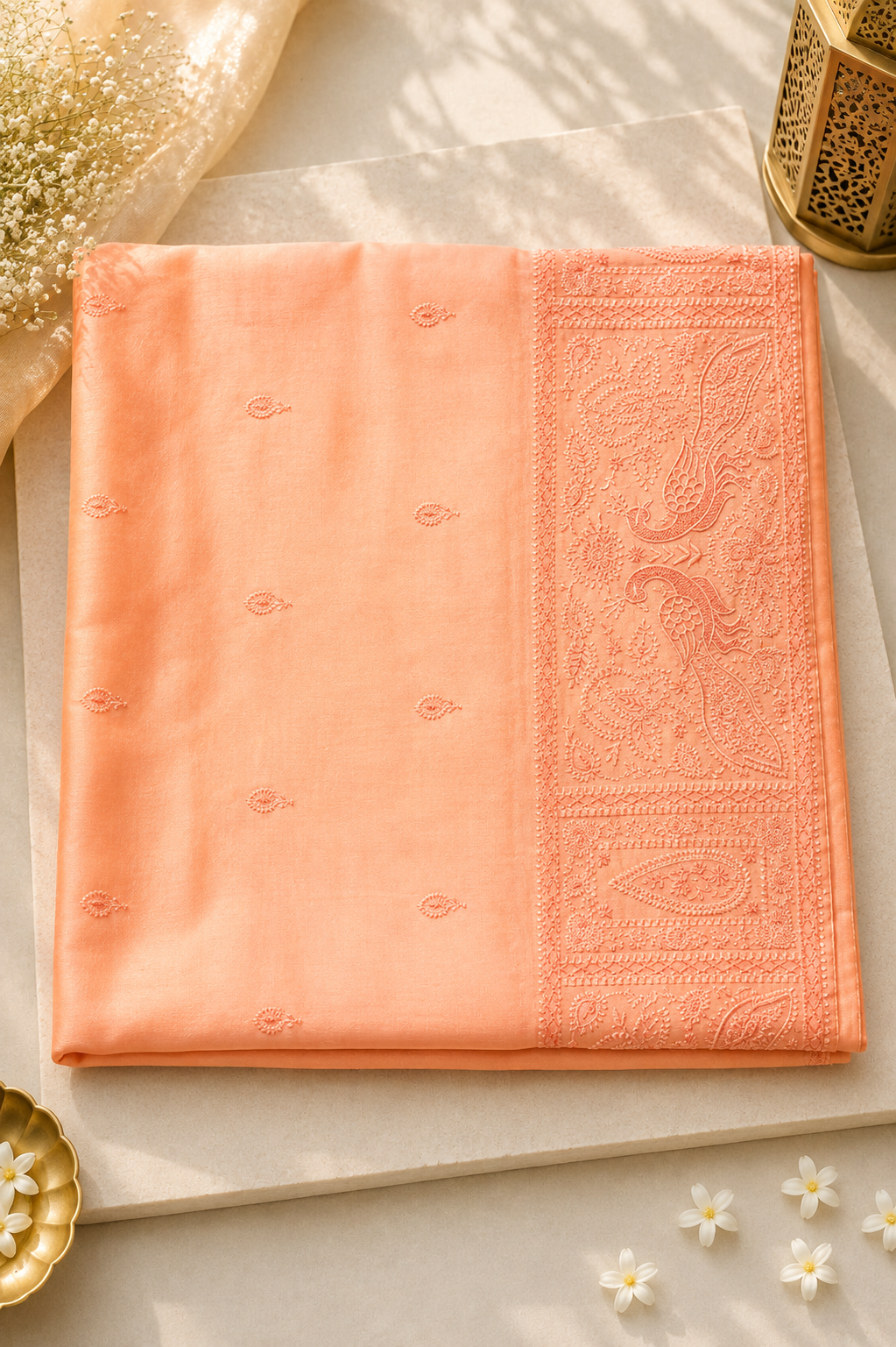 Peach Organza Symphony