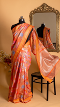 Kesariya Kalika Zari Kota Saree