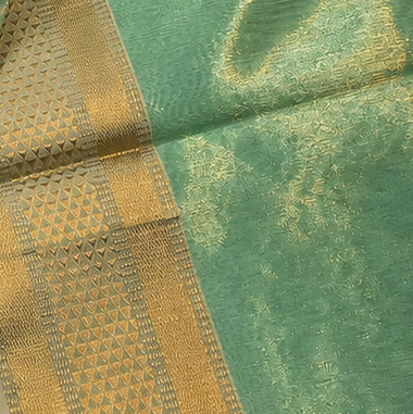 Sea Green Tissue Maheshwari Saree -AUV-900031