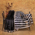 Black & Ivory Striped Chanderi Saree with Blouse AUV-900045