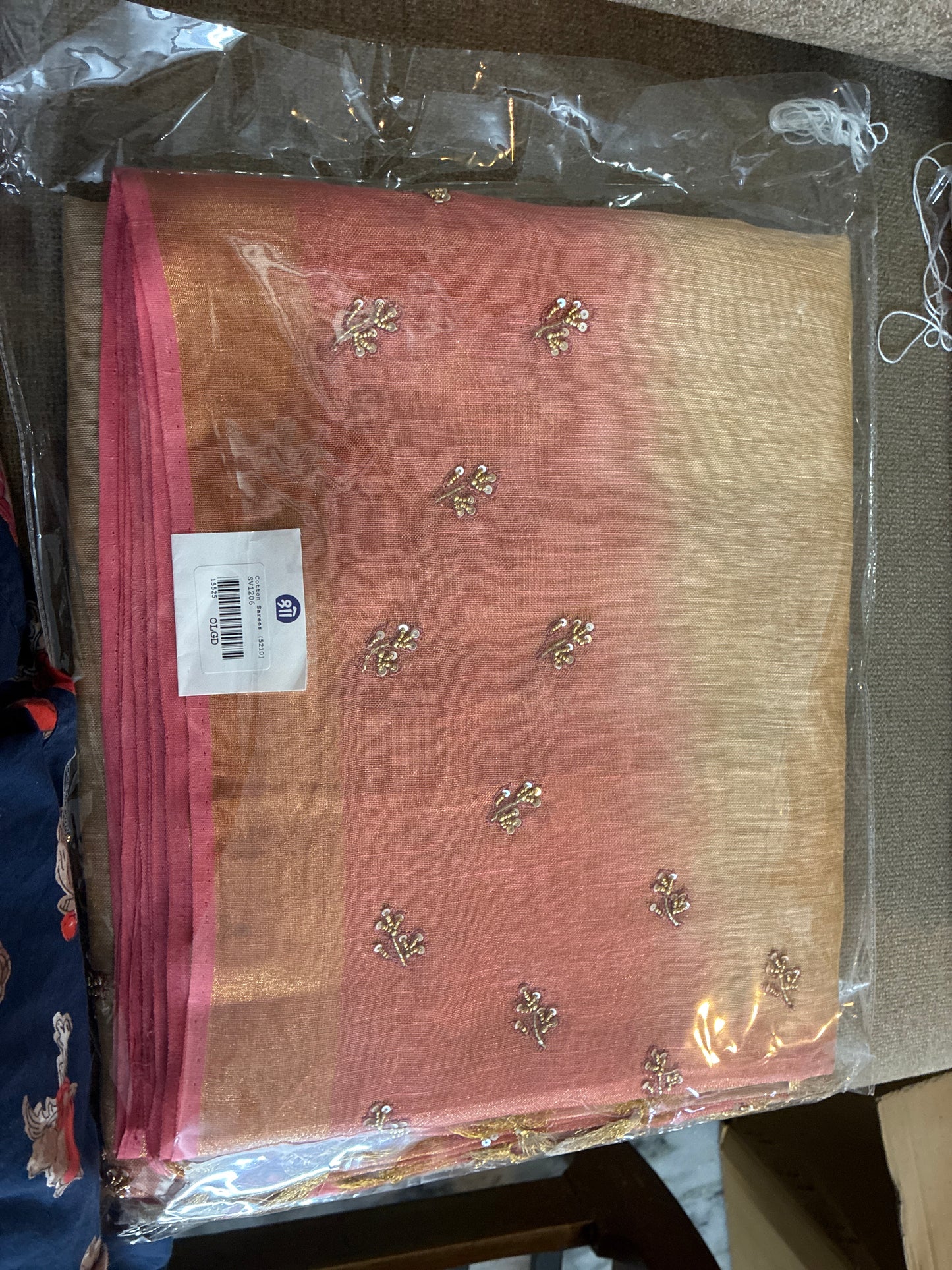 Peach Ombre Bhagalpuri Cotton Silk Saree
