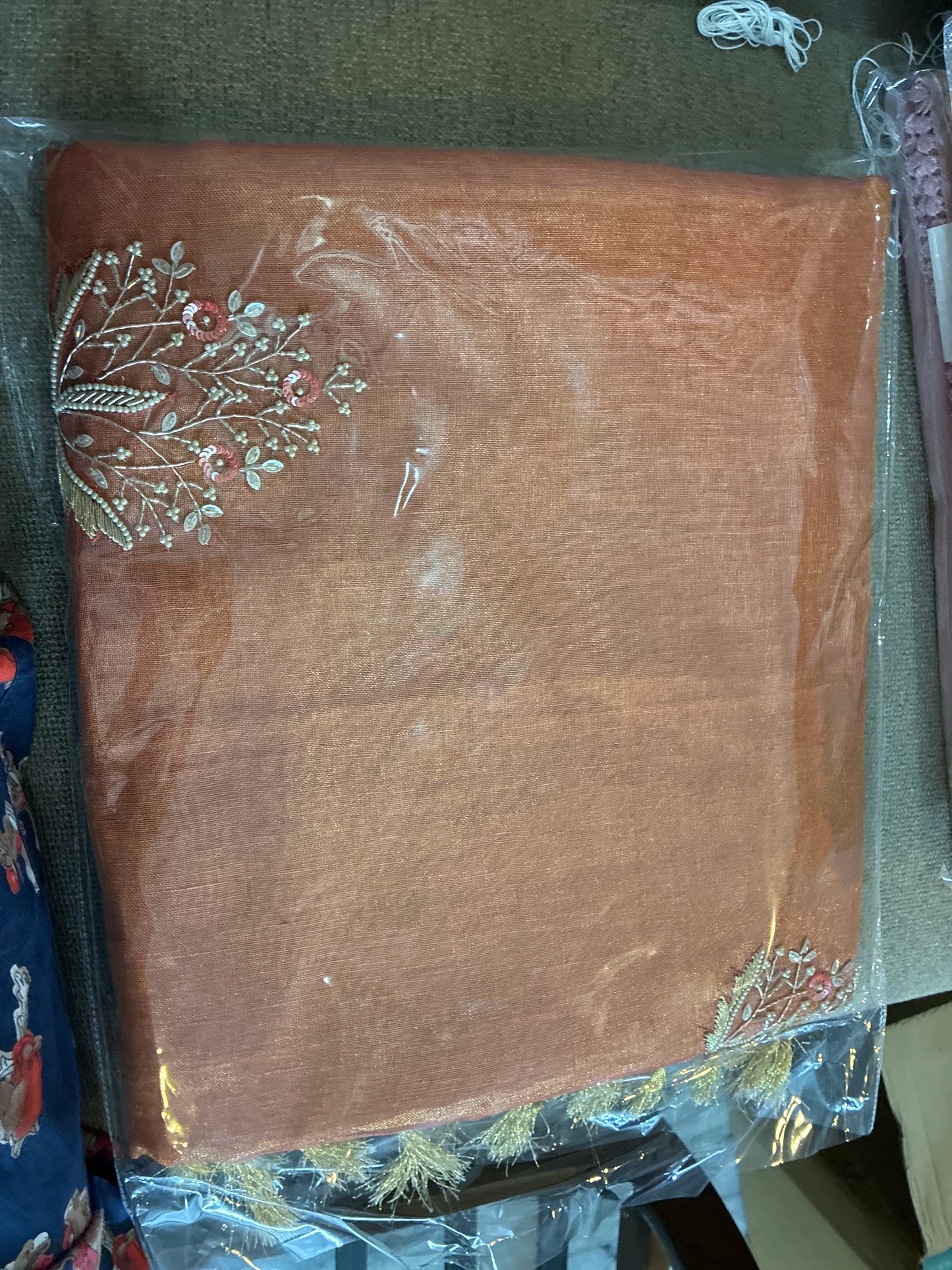 Rust Bhagalpuri Silk Saree