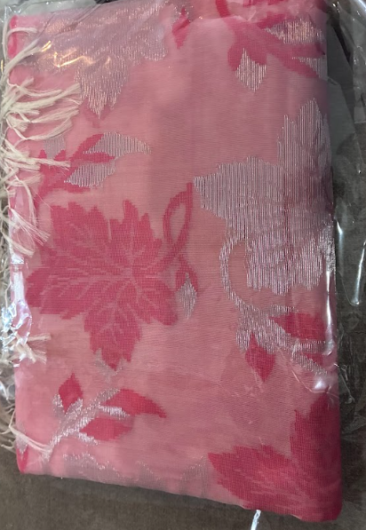 Pink Muslin Jamdani Saree