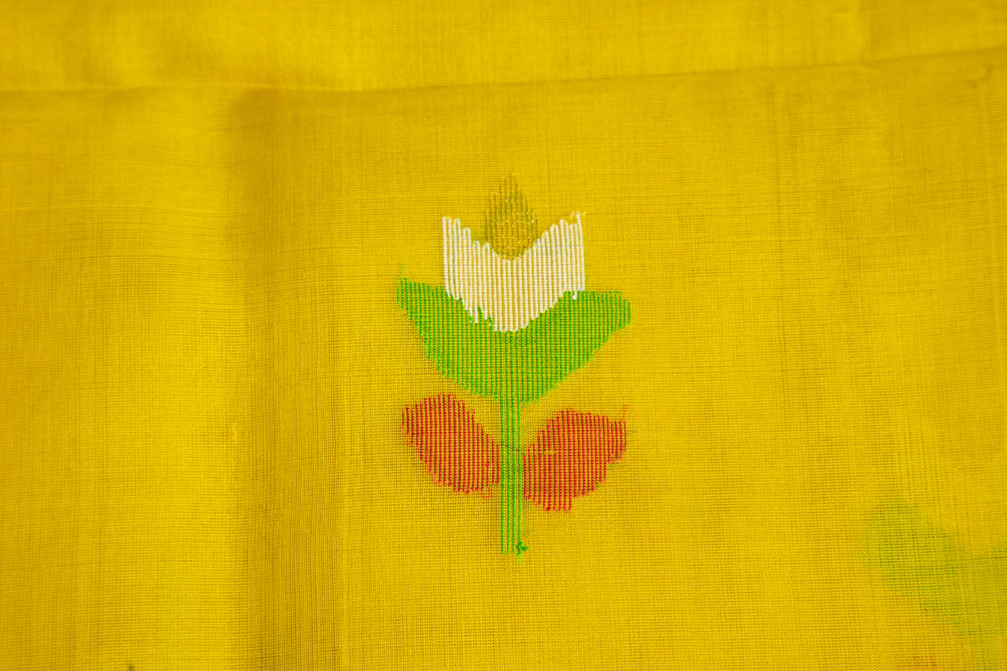 Yellow Jamdani — Pure Muslin Handloom Saree