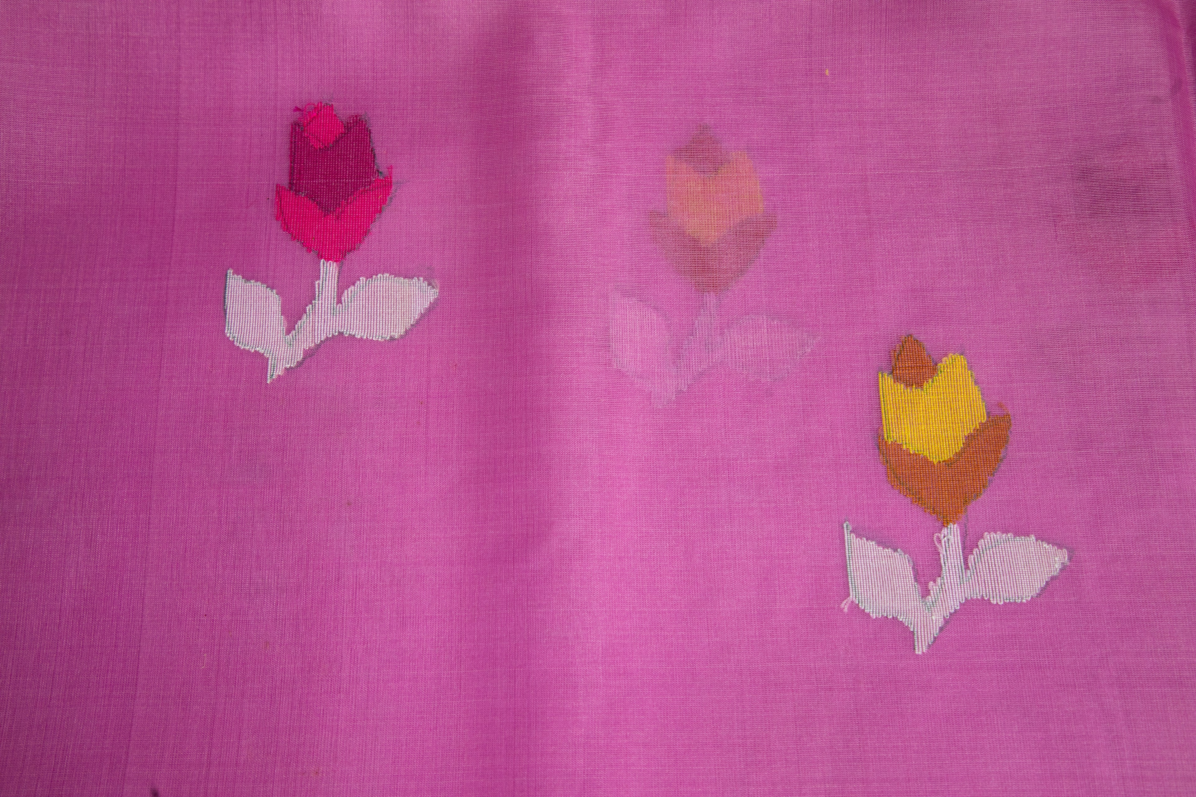 Lavender Pink Jamdani — Pure Muslin Handloom-AUV-900113