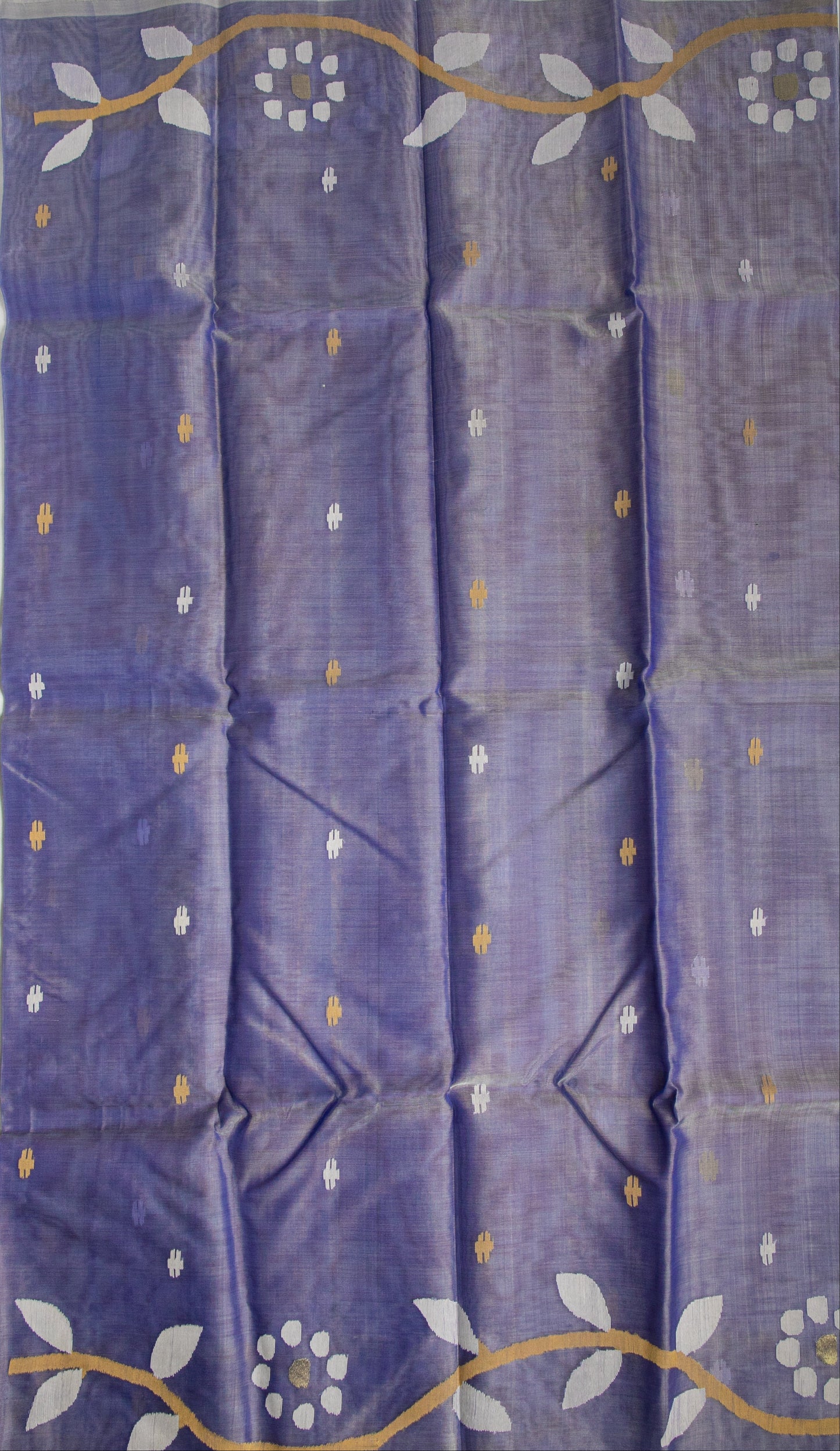 Lavender Grove Jamdani - Pure Muslin Handloom Saree -AUV-900118