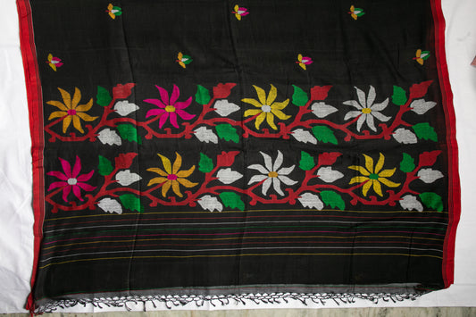 Black Jamdani — Marise Cotton Handloom Saree
