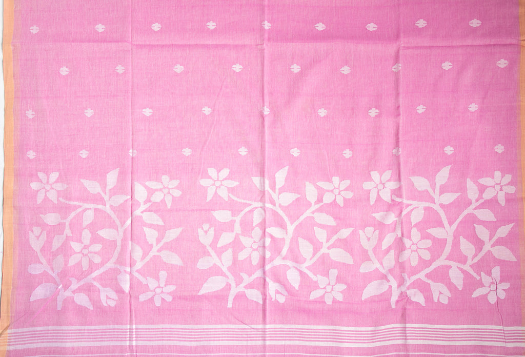 Lavender Jamdani - Cotton saree - AUV-900128