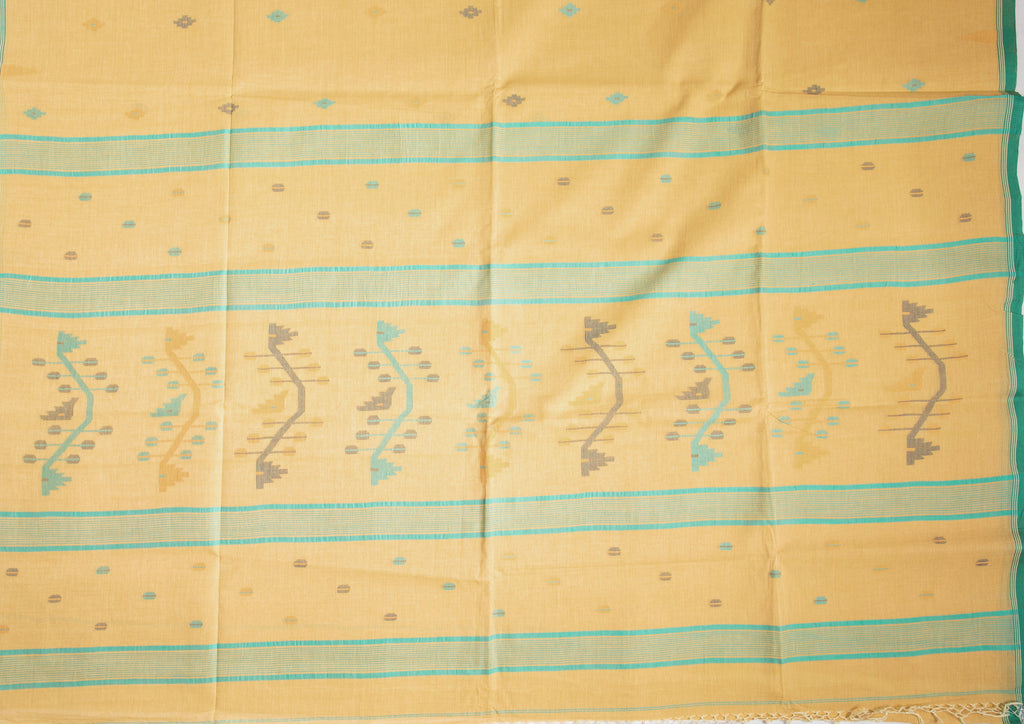 Cream Jamdani bengal cotton - AUV-900135