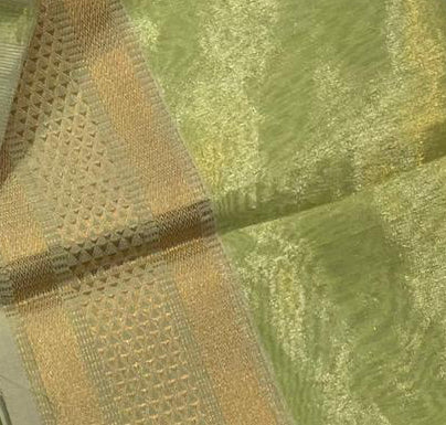 Light Green Tissue Maheshwari Saree - AUV-900028