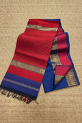 Red & Royal Blue Maheshwari Saree AUV-900037