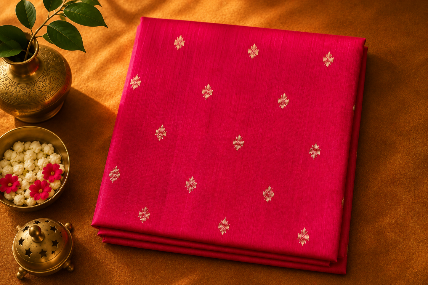 Rani Pink Chanderi Saree