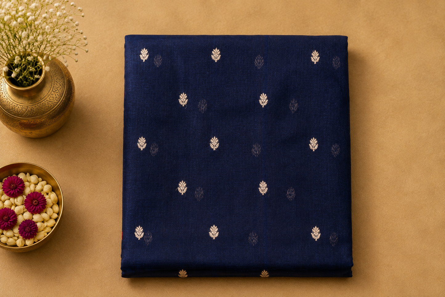 Navy Blue Chanderi Saree