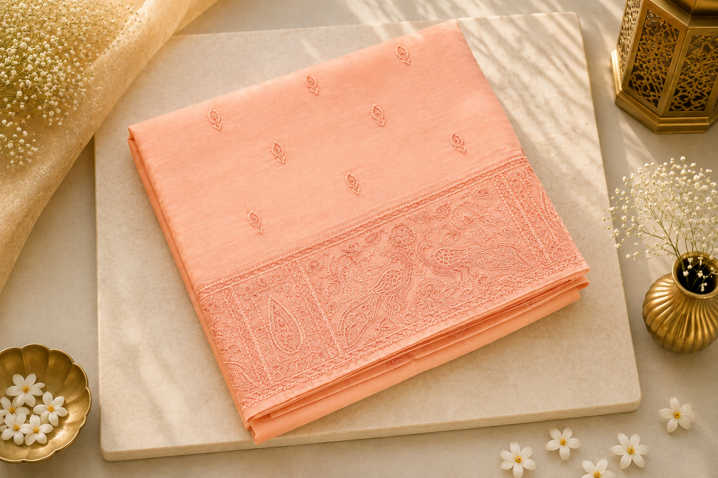 Peach Organza Symphony