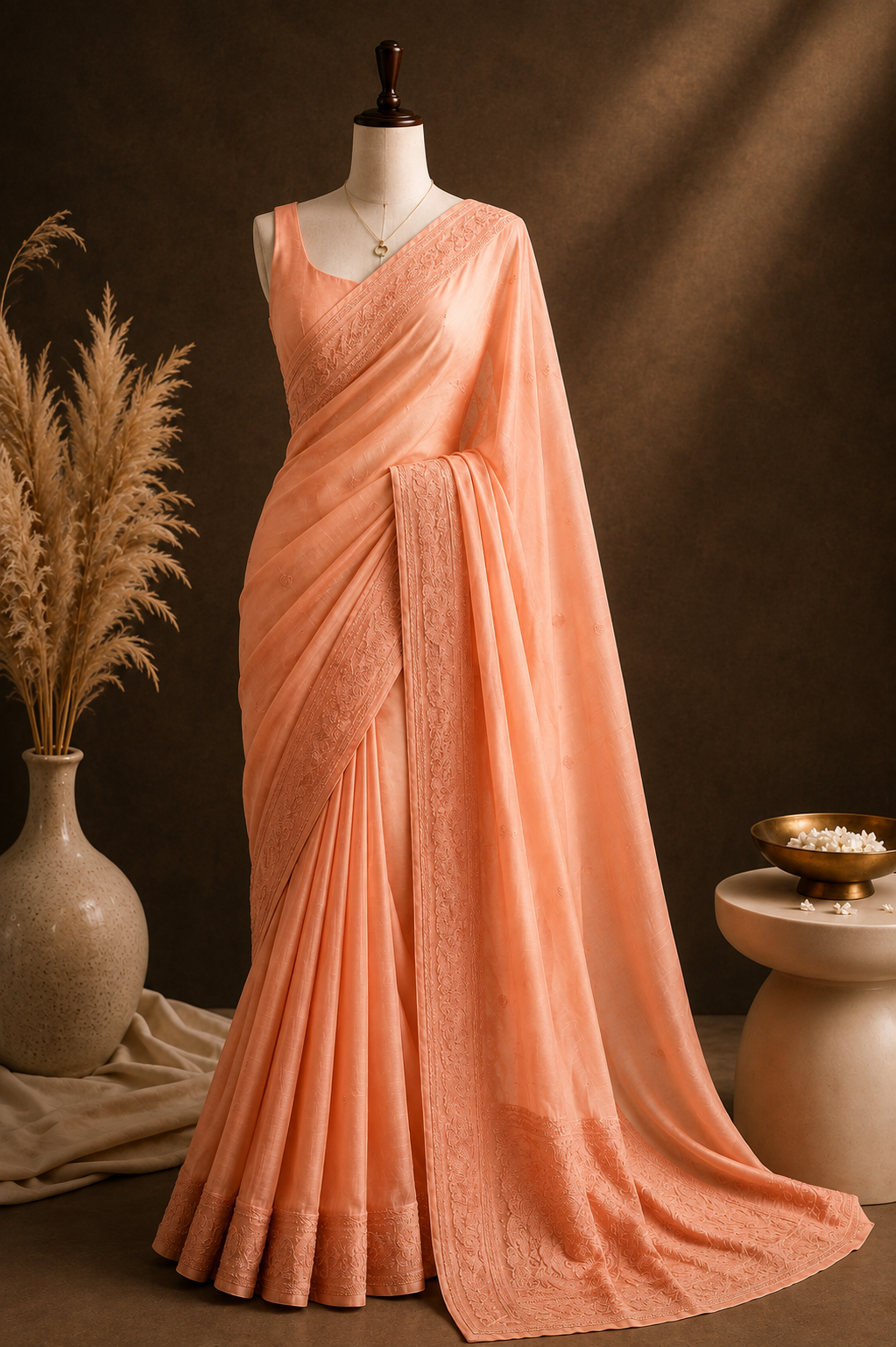 Peach Organza Symphony