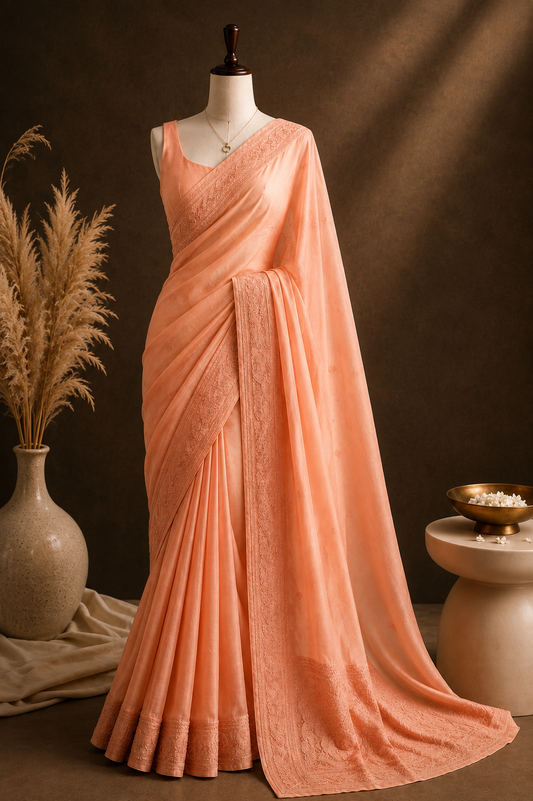 Peach Organza Symphony